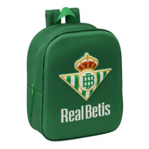 Safta Real Betis Mochila Guarderia 3D de 6L - Asa de Mano Superior - Asas Regulables y Acolchadas - Cierre de Cremallera - 22x27x10cm - Color Verde