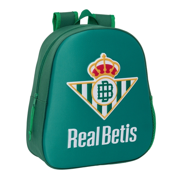 Safta Real Betis Mochila 3D de 8.64L - Portabotellas - Tarjeta de Identificacion Personal - Hombreras Acolchadas - 27x33x10cm - Color Verde
