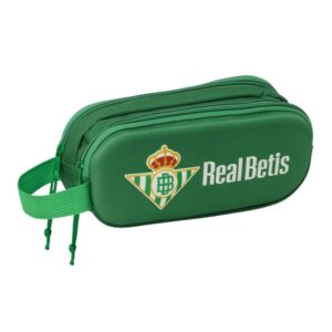 Safta Real Betis Estuche Portatodo 3D - 2 Compartimentos - Cierre de Cremallera - Asa de Mano - 21x8x6cm - Color Verde