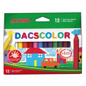 Alpino Dacscolor Pack de 12 Ceras Semiblandas de Colores - Mezclables - No Manchan - Colores Surtidos